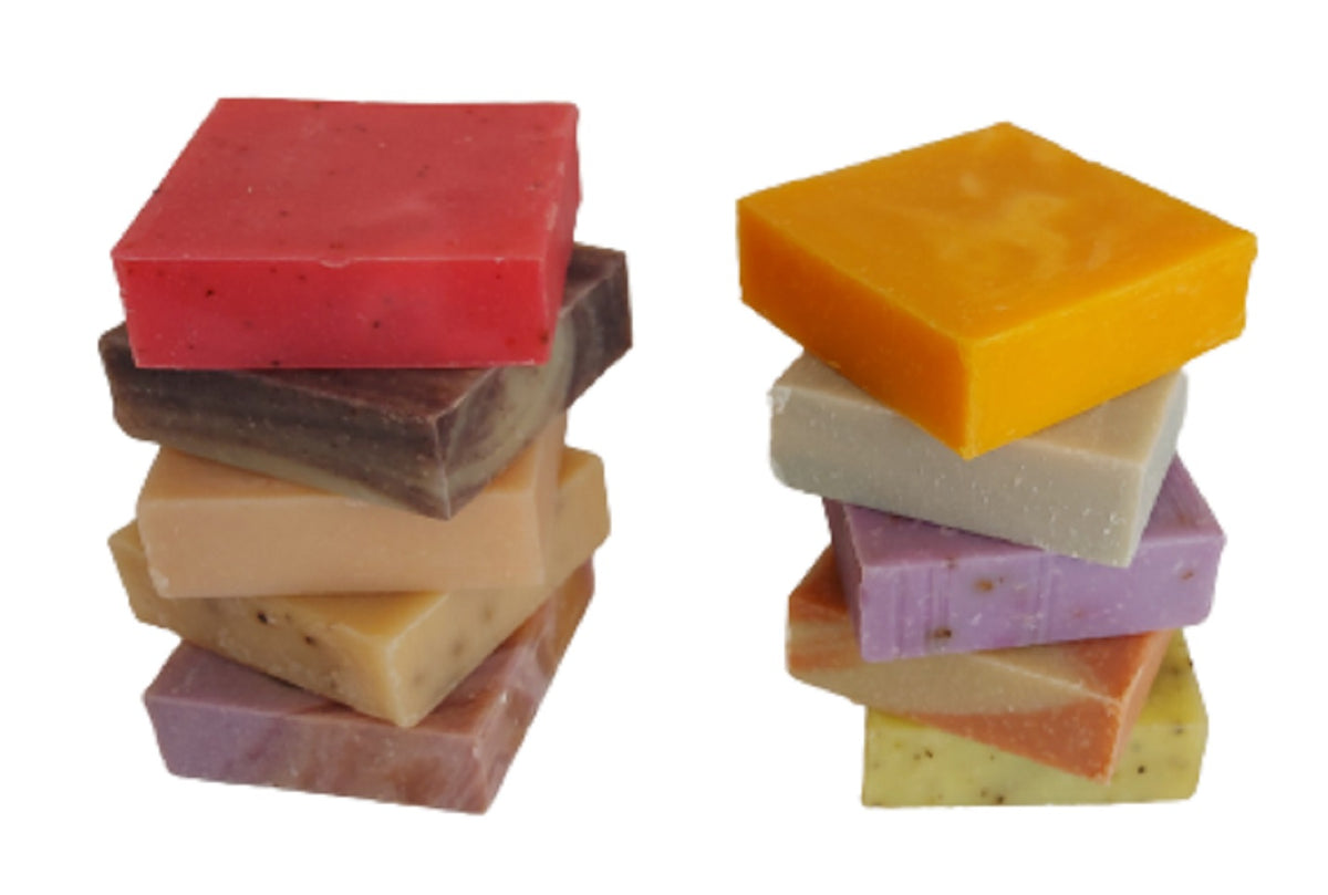 Stacks of colourful soap bars