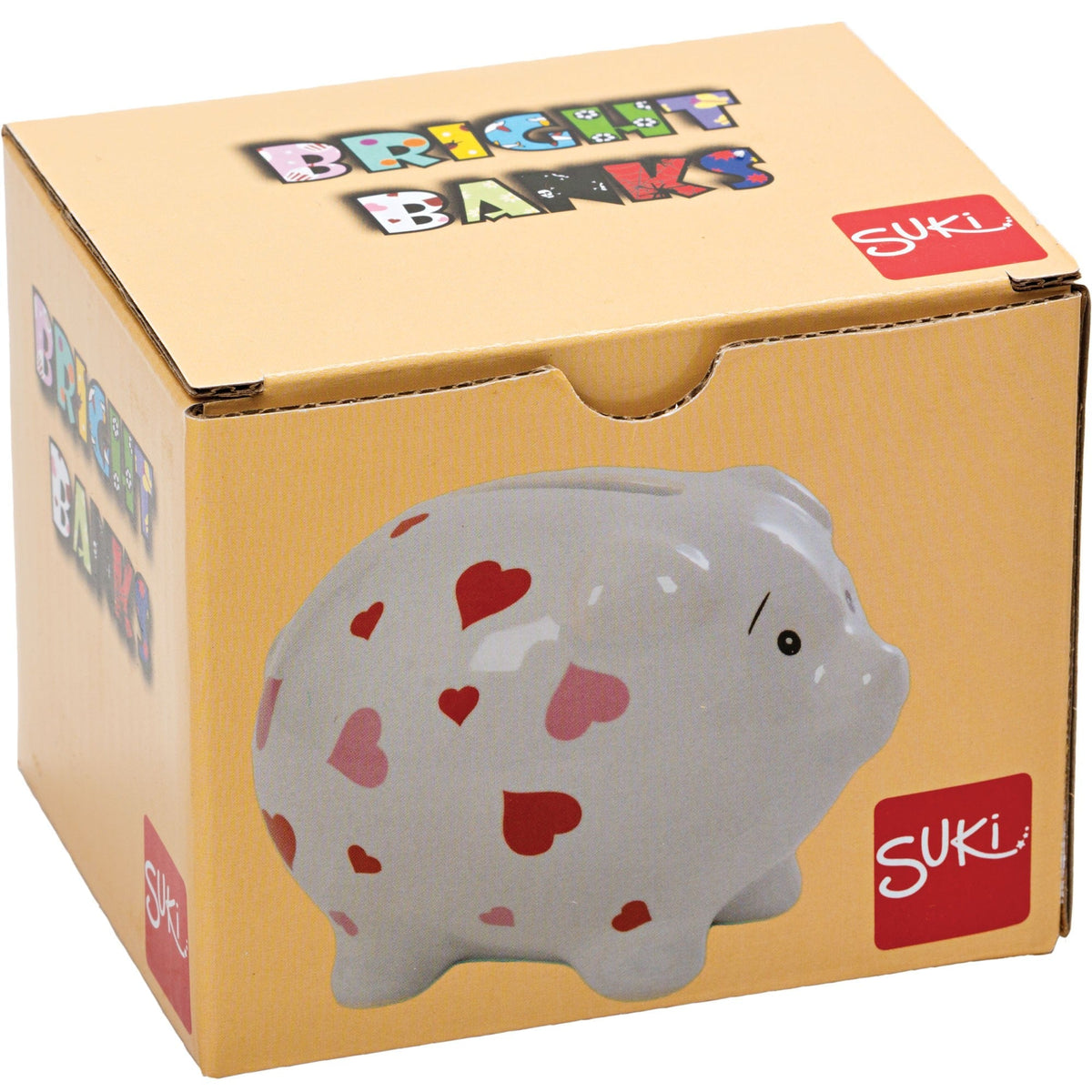 Bright Banks Ceramic Piggy Bank - Hearts