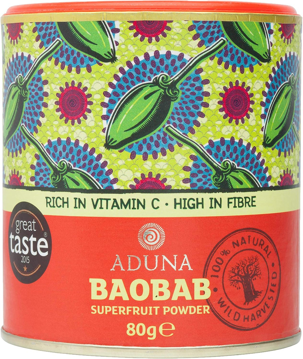 Aduna Organic Baobab Powder 80g Superfruit High Fibre Vitamin C Vegan