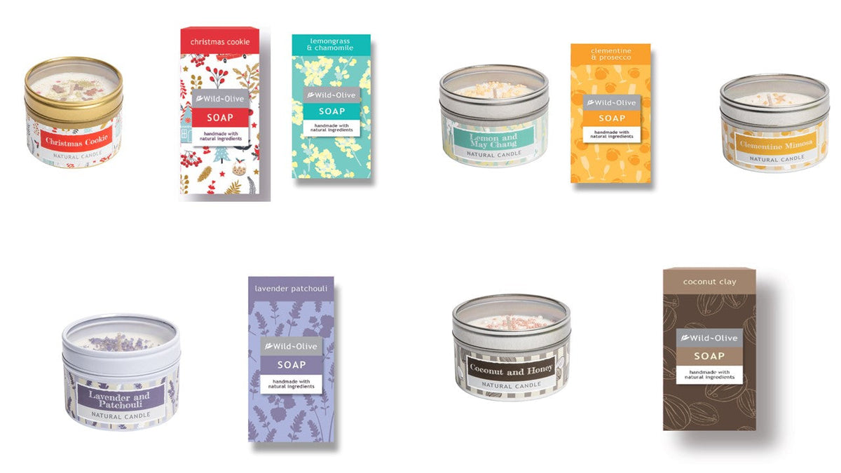 Small soap bars and bath melt tins