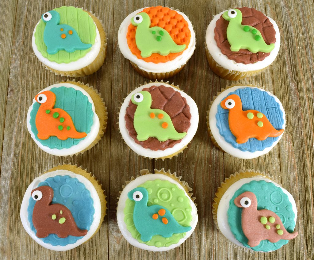 Decorated animal-themed cupcakes