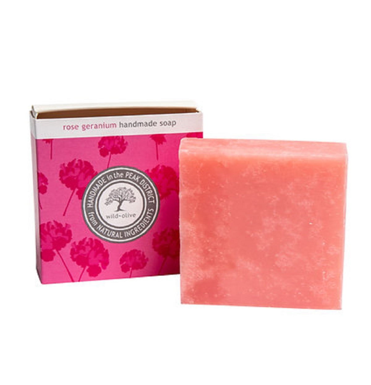Packaged pink soap bar