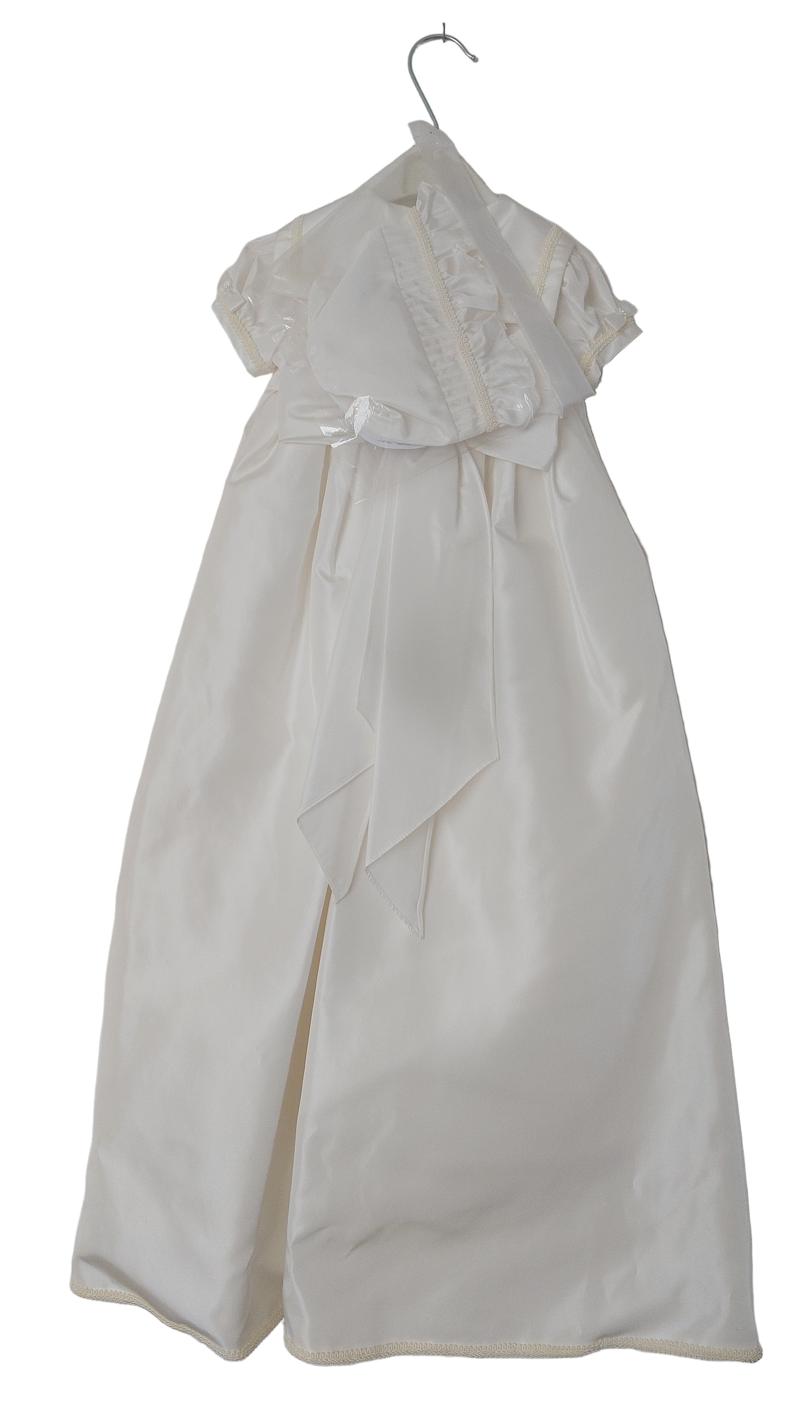 Sarah Louise Ivory Long Christening Robe with Matching Bonnet & Slip 3 Months