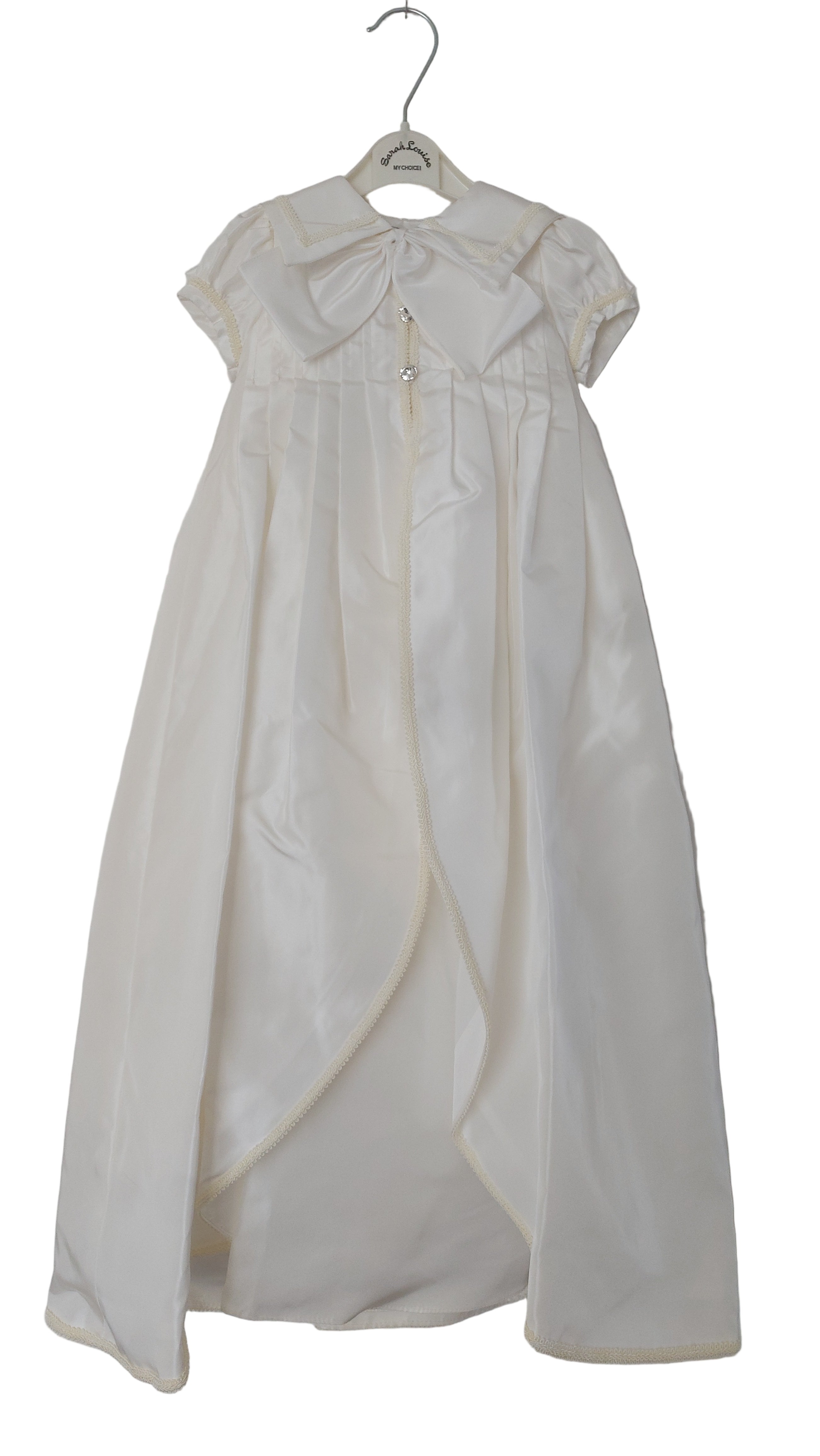 Sarah Louise Ivory Long Christening Robe with Matching Bonnet & Slip 3 Months