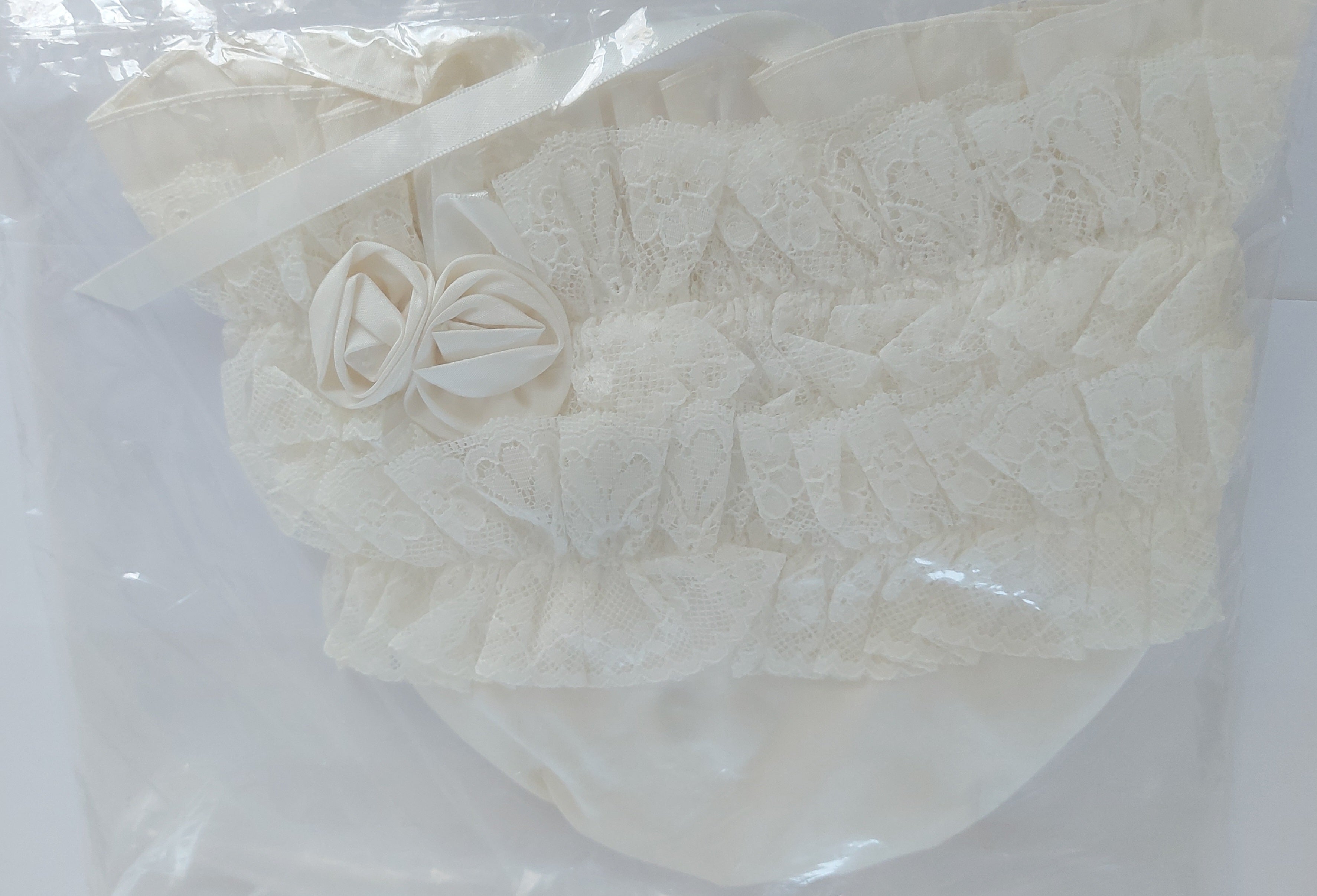 Sarah Louise Ivory Silk Long Christening Gown with Matching Bonnet – 6 Months