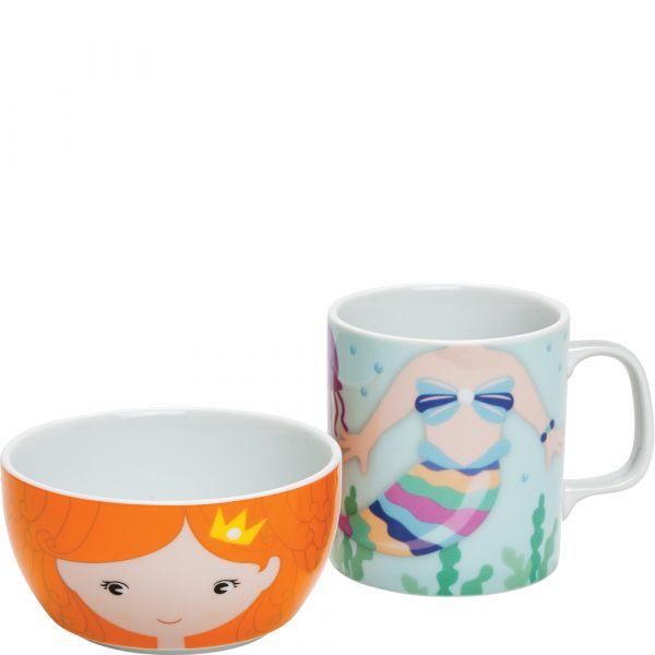 Hungry Heroes Kids Breakfast Bowl And Cup Set - Mermaid