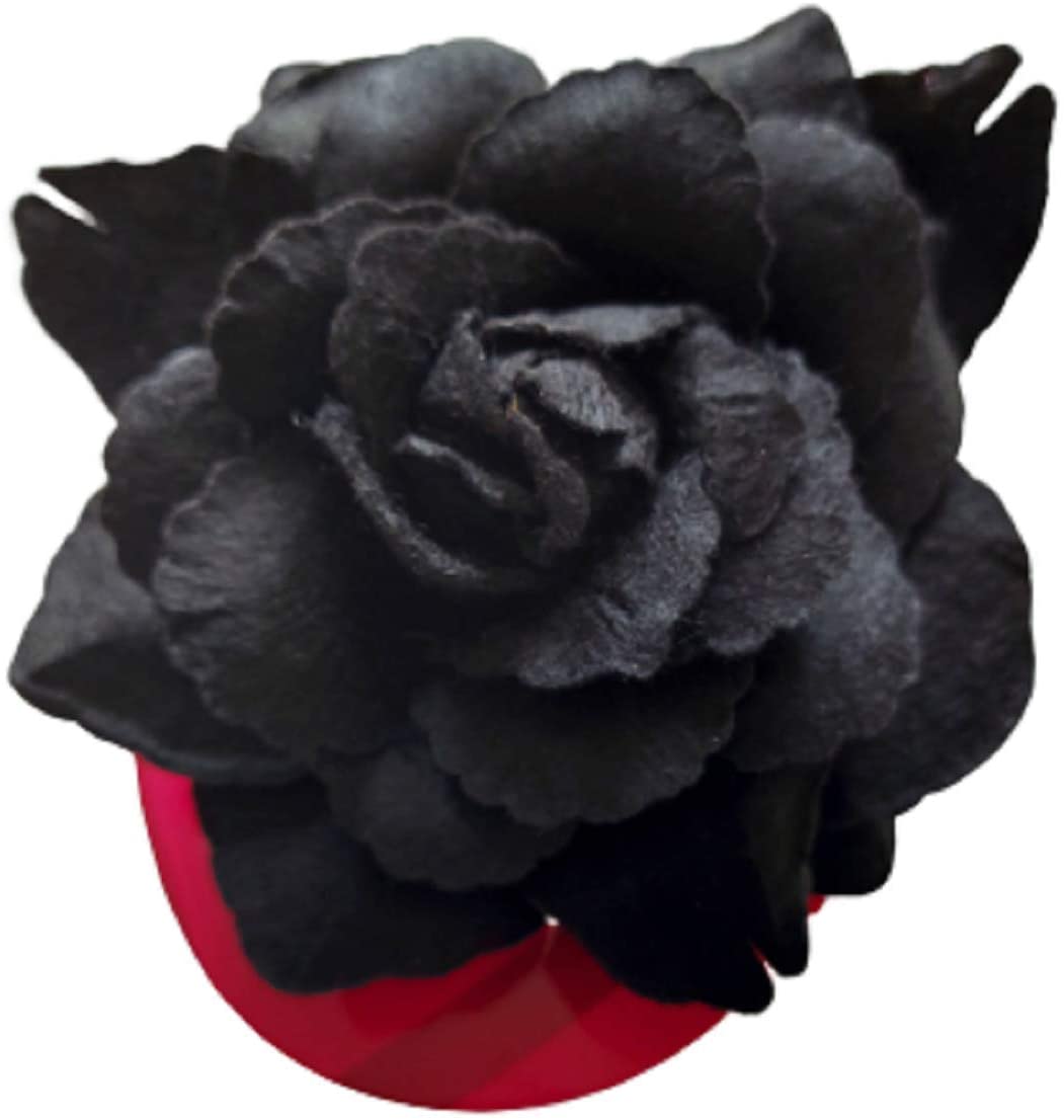 Black Rose Flower Hair Clip Hairband