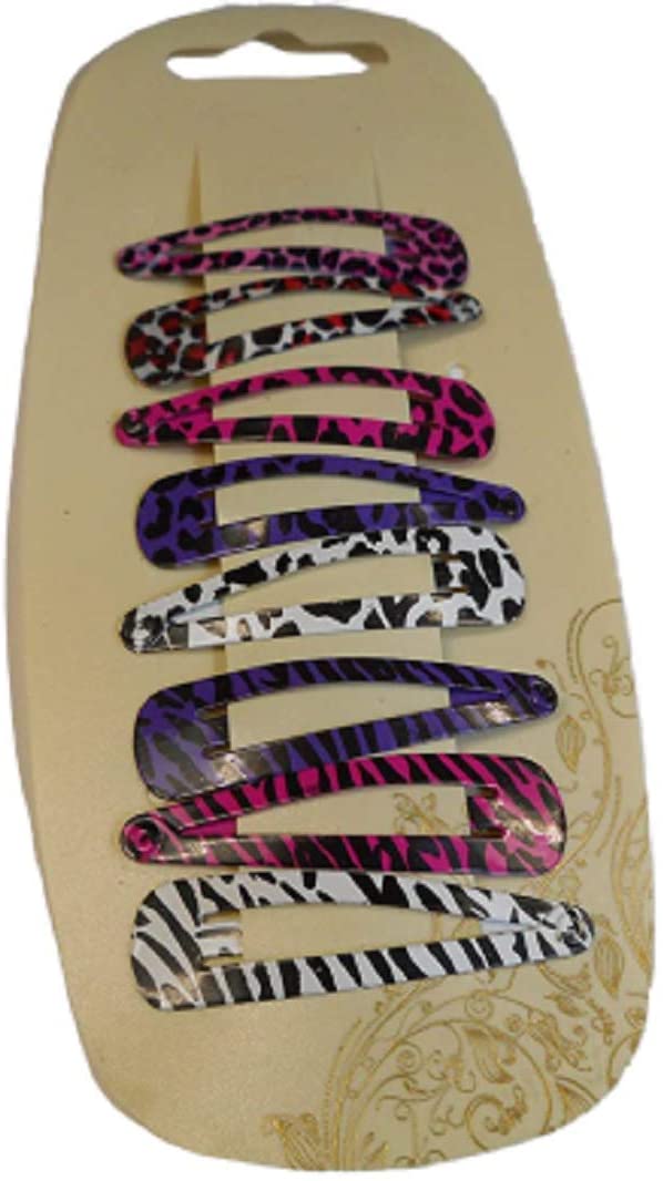 Pack of 8 Animal Print Hair Clips