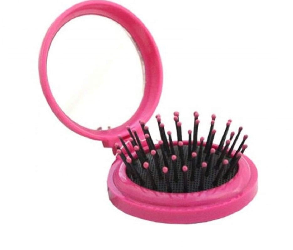 Girls Unicorn Foldable Hair Brush With Mirror