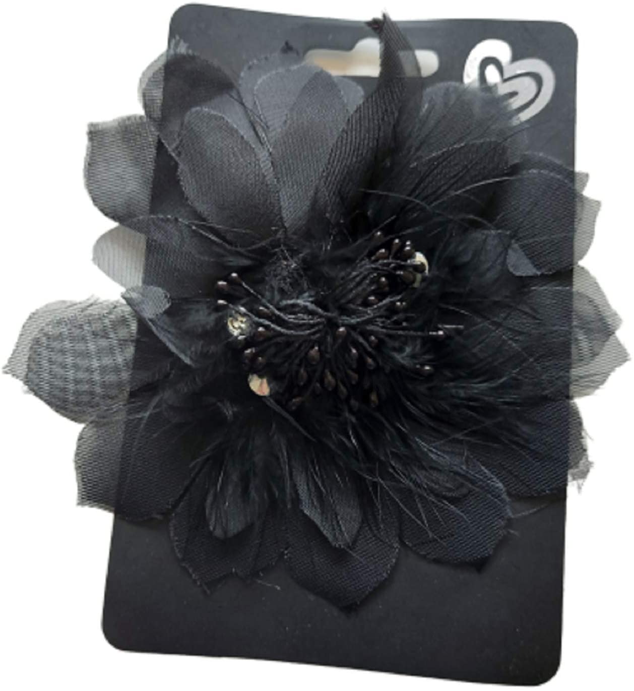 Flower Hair Clip Black