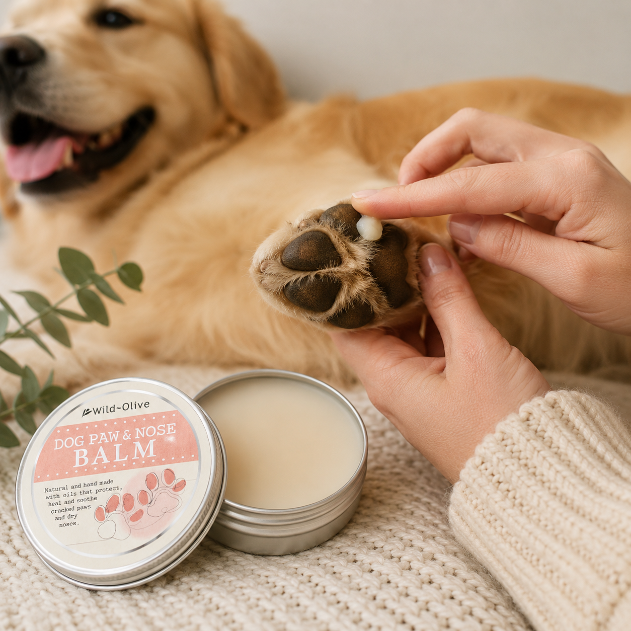 Wild Olive Dog Paw & Nose Balm 70ml – Natural Vegan Pet Care Balm