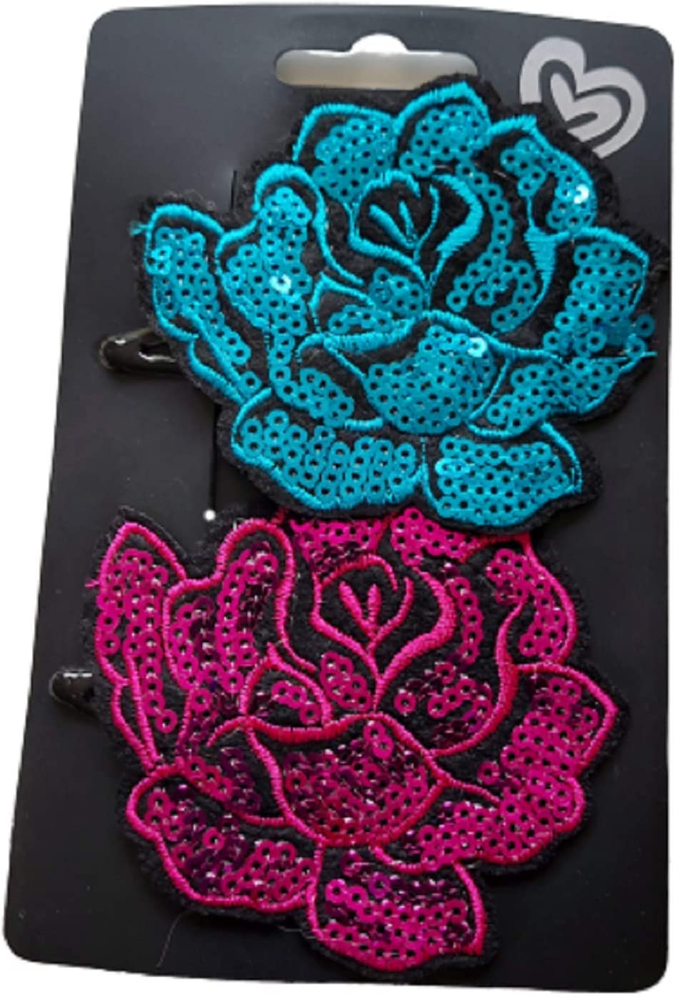 Set of 2 Sequins Flower Hair Clips