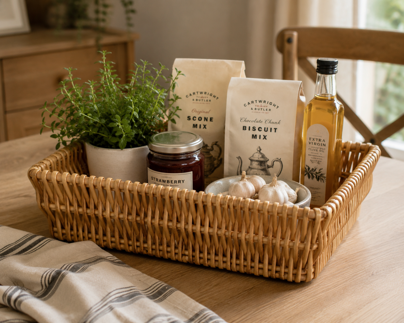 Large Rectangular Willow Basket Tray Storage Display Hamper Basket 39cm