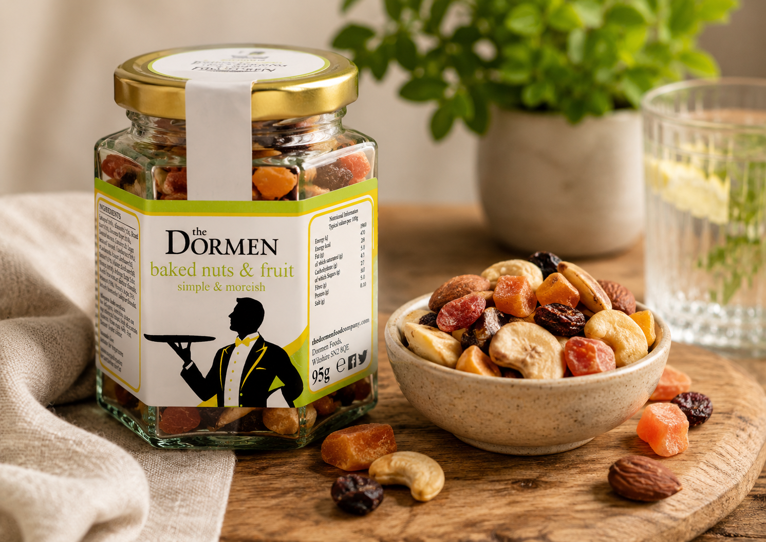 The Dormen Baked Nuts & Dried Fruit Snack Jar 95g | Premium Mixed Nuts & Fruit