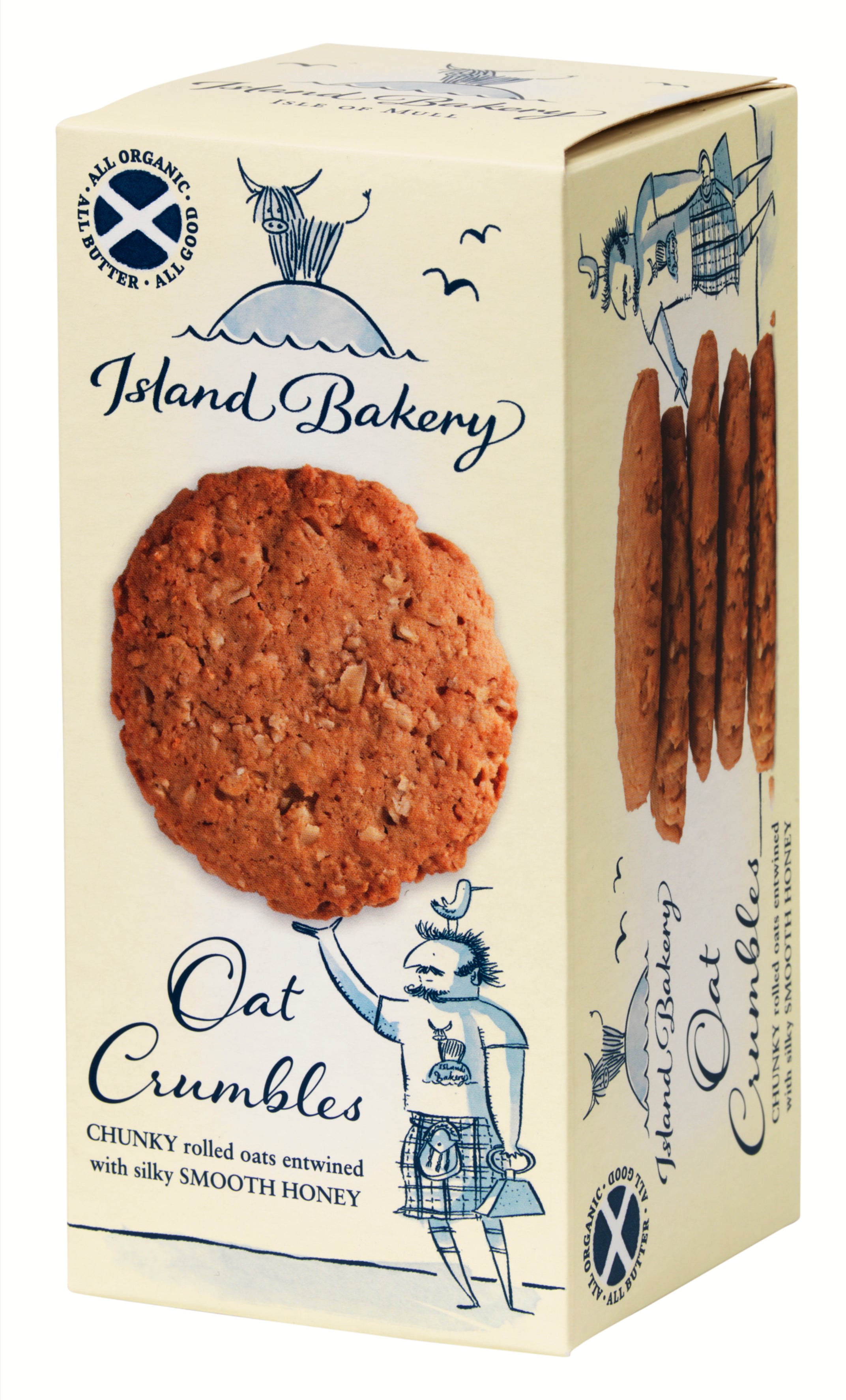 Island Bakery Organic Oat Crumbles Biscuits 125g | Chunky Oat & Honey Cookies