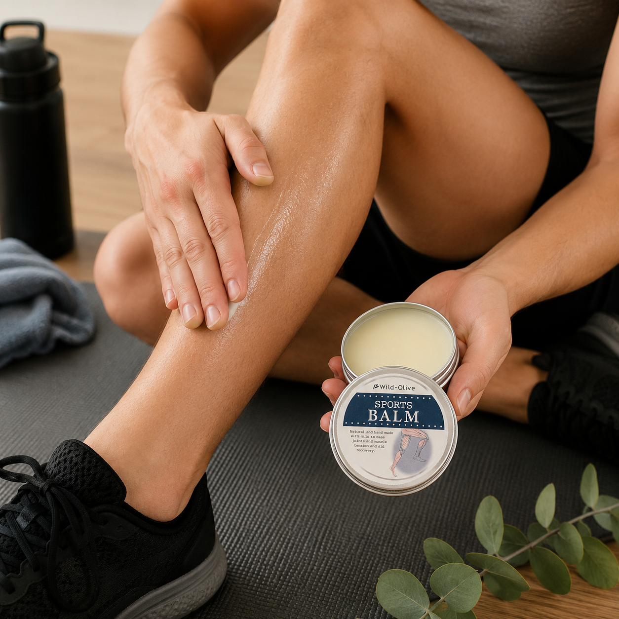 Wild Olive Sports Balm 70ml Natural Vegan Warming Muscle Massage Balm
