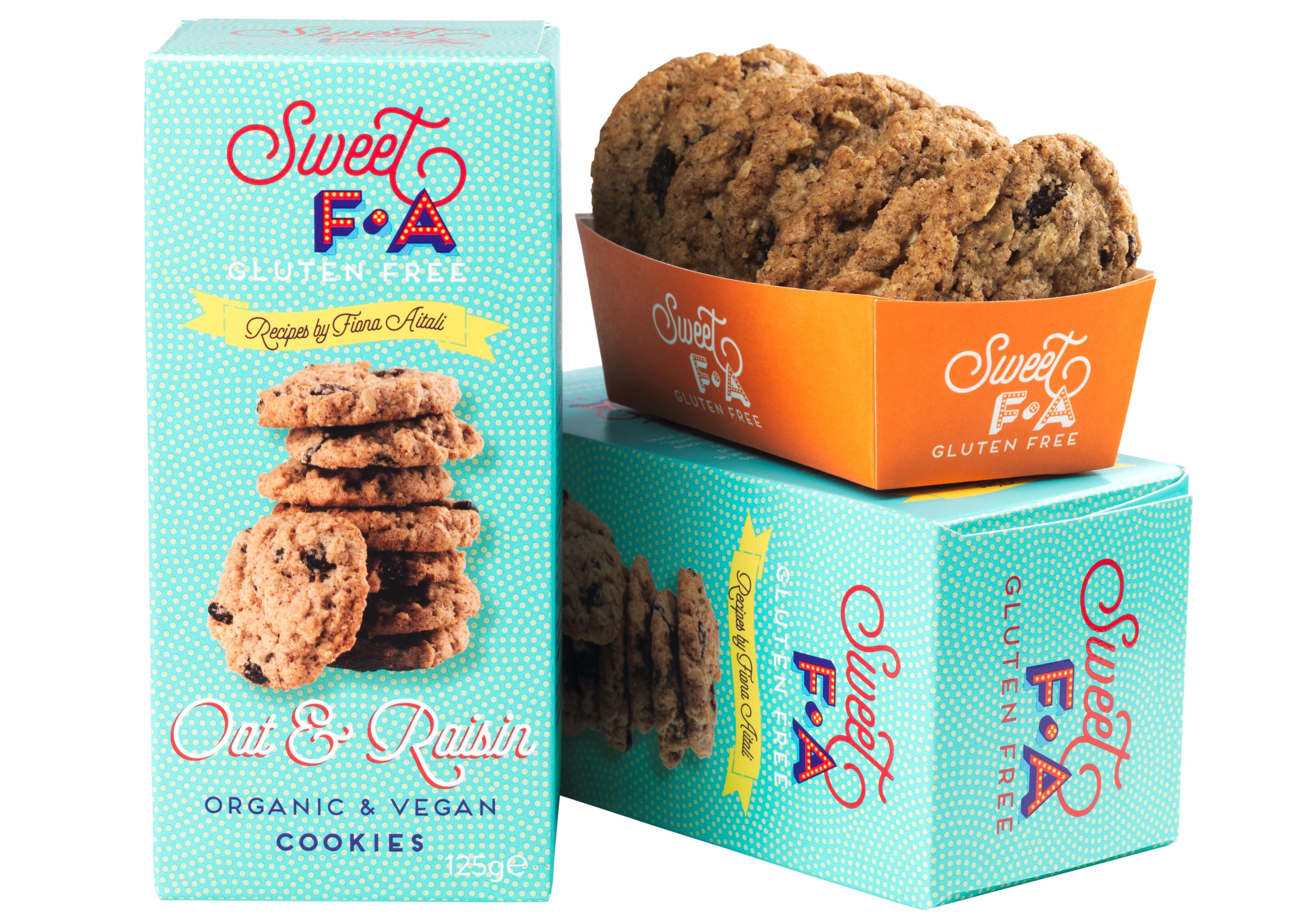 Sweet FA Oat & Raisin Organic Vegan Cookies 125g | Gluten Free Biscuit Snack