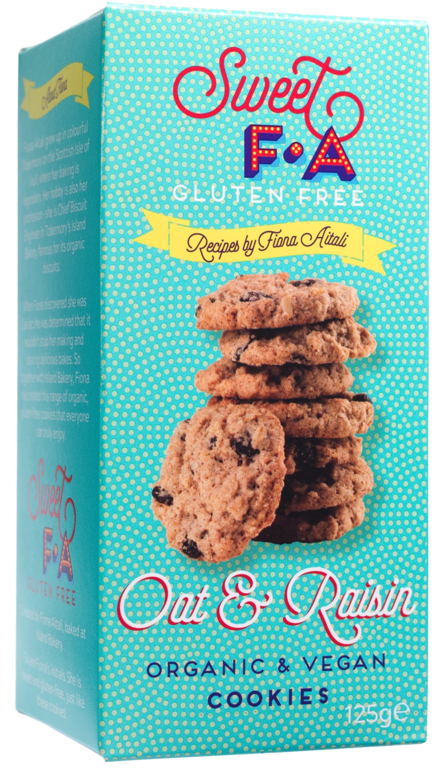 Sweet FA Oat & Raisin Organic Vegan Cookies 125g | Gluten Free Biscuit Snack