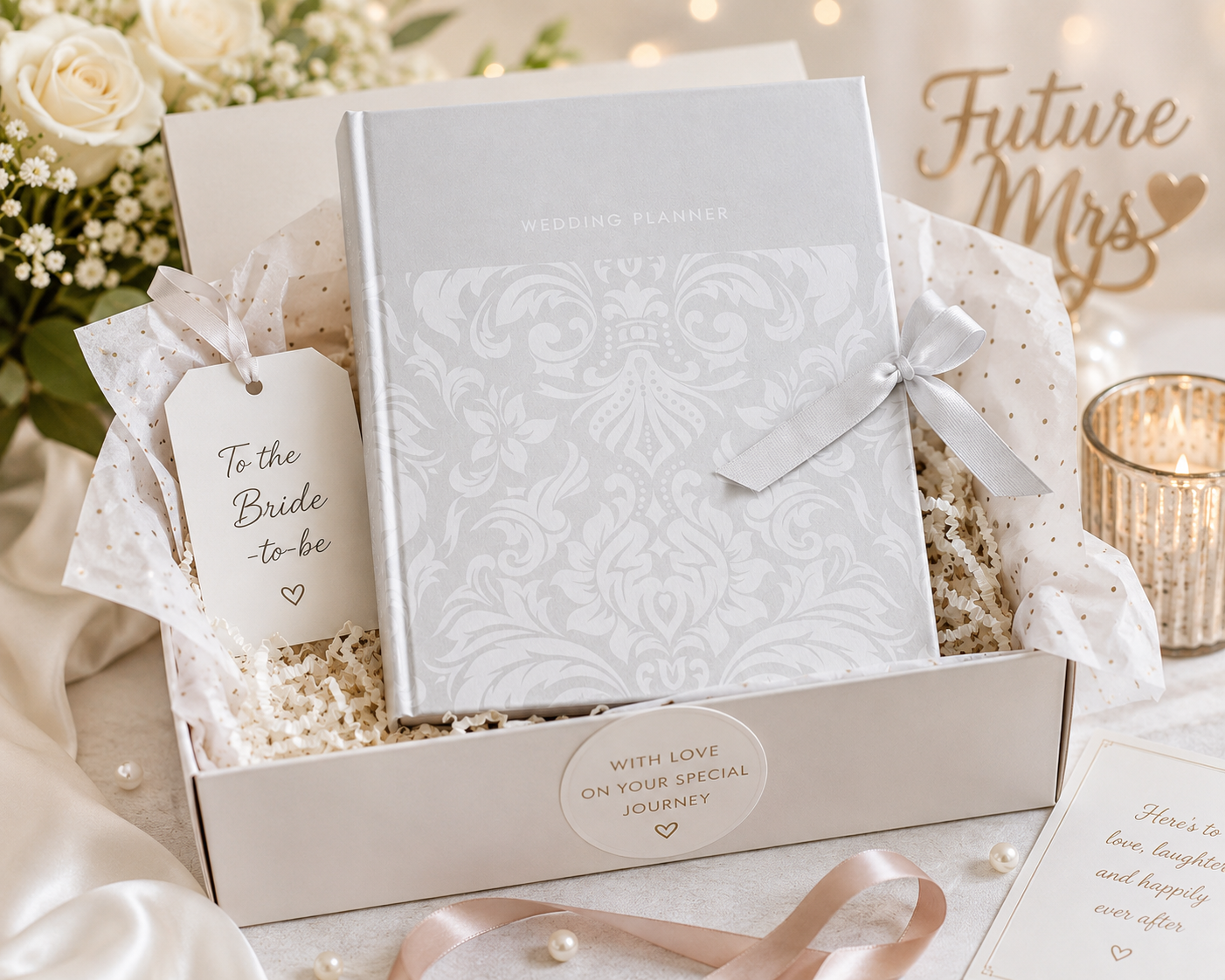 Wedding Planner Diary Organiser Bridal Planning Book Keepsake Grey Damask