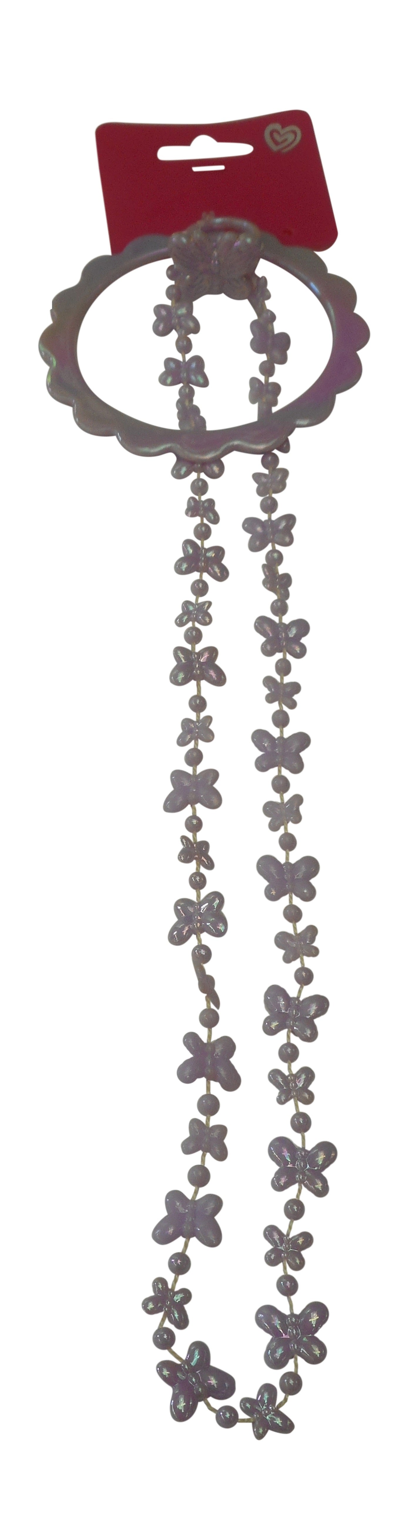 Girls Beads Necklace, Bracelet and Ring Set Lilac