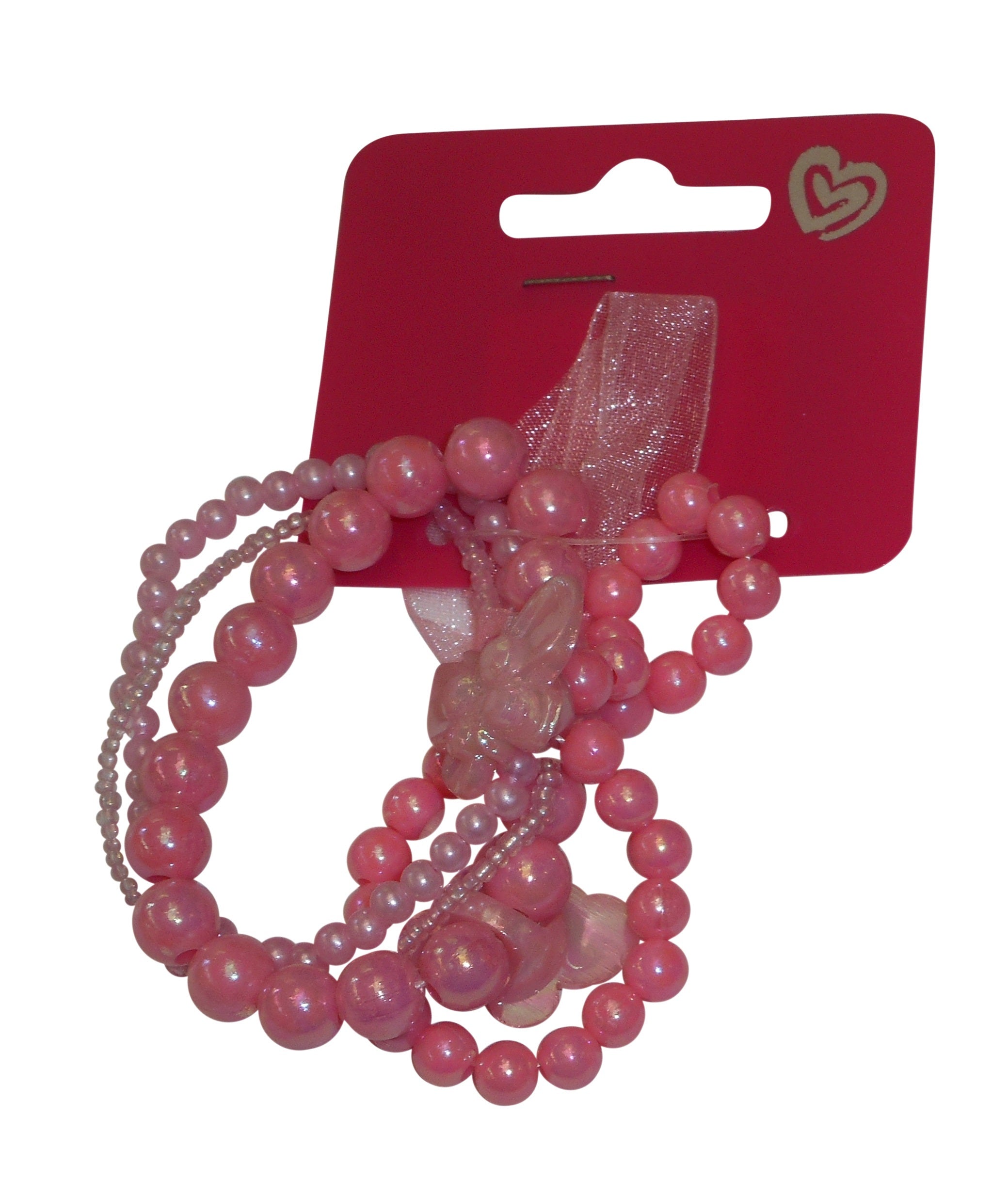 Pack of 4 Girls Beads Bracelets Set Pink
