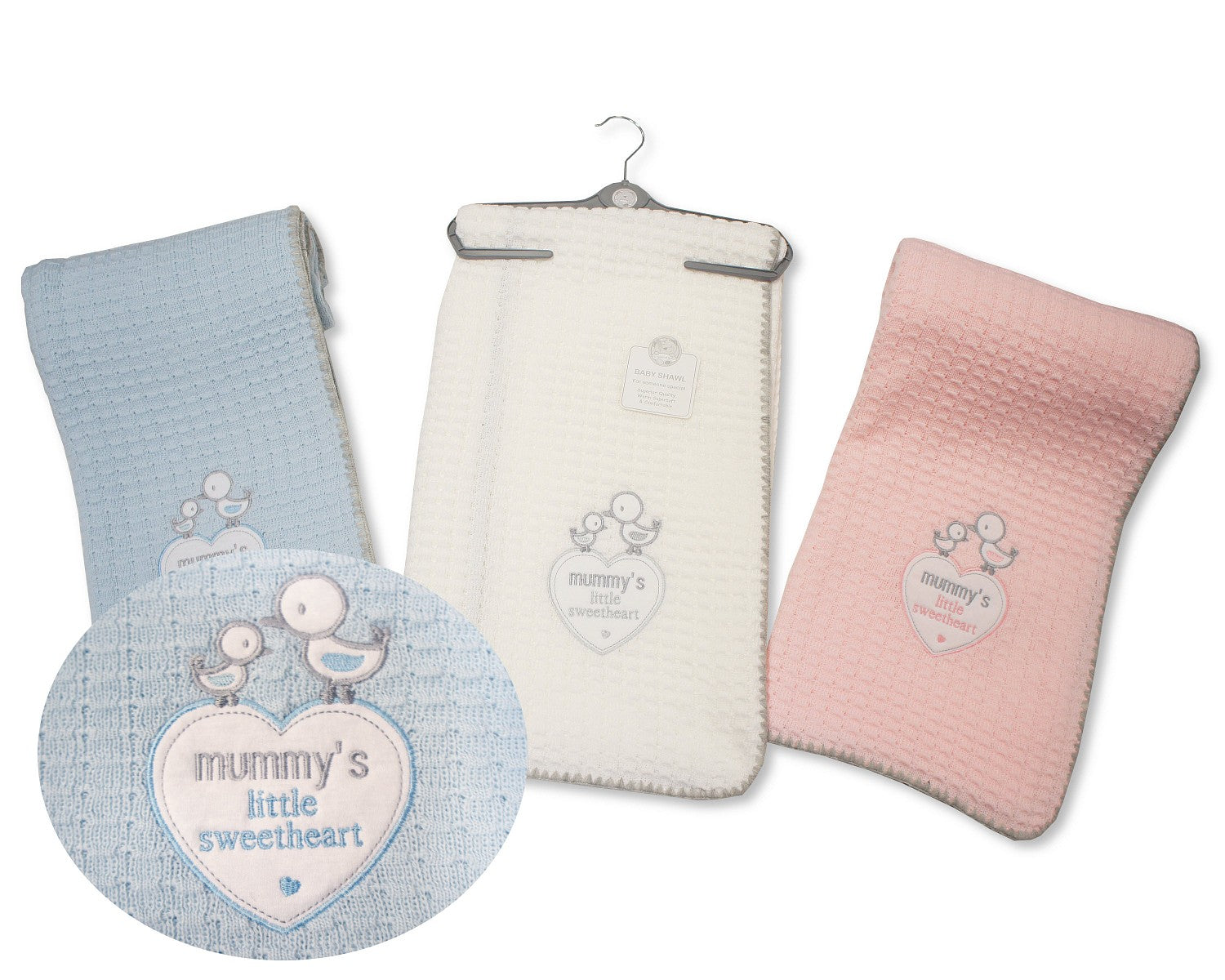 Large Baby Shawl Blanket Christening Wrap Pram Cot Moses Basket Blue