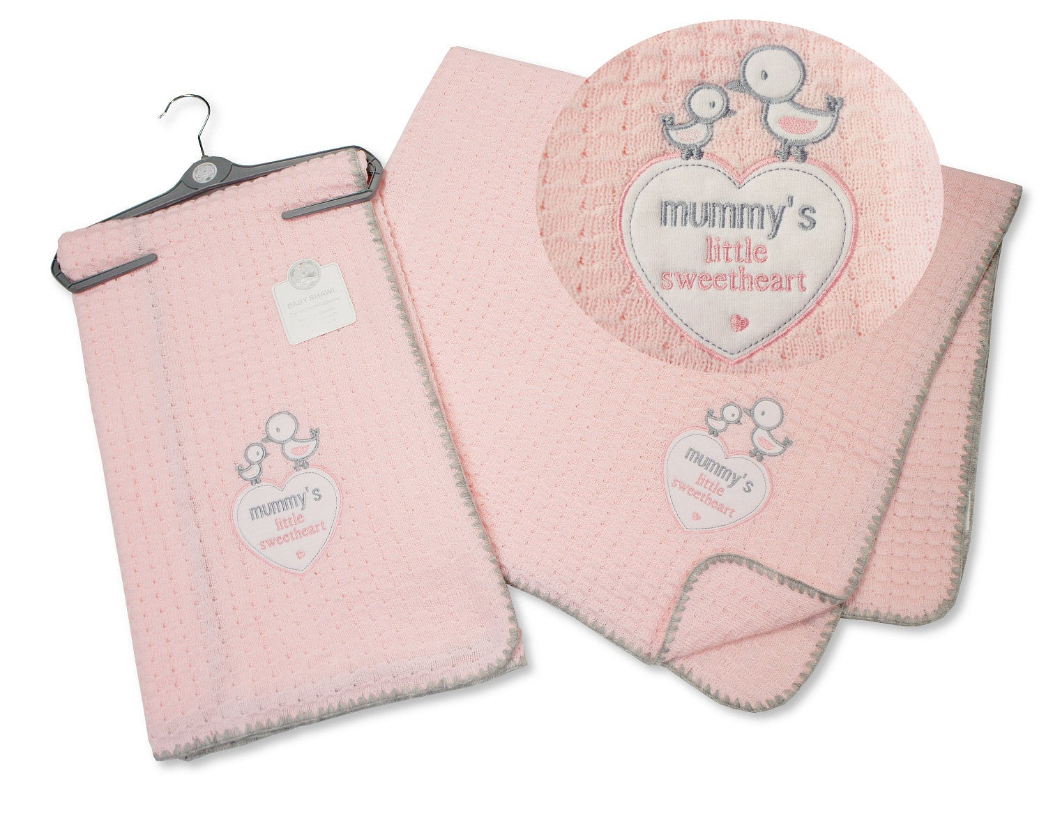 Large Baby Shawl Blanket Christening Wrap Pram Cot Moses Basket Pink