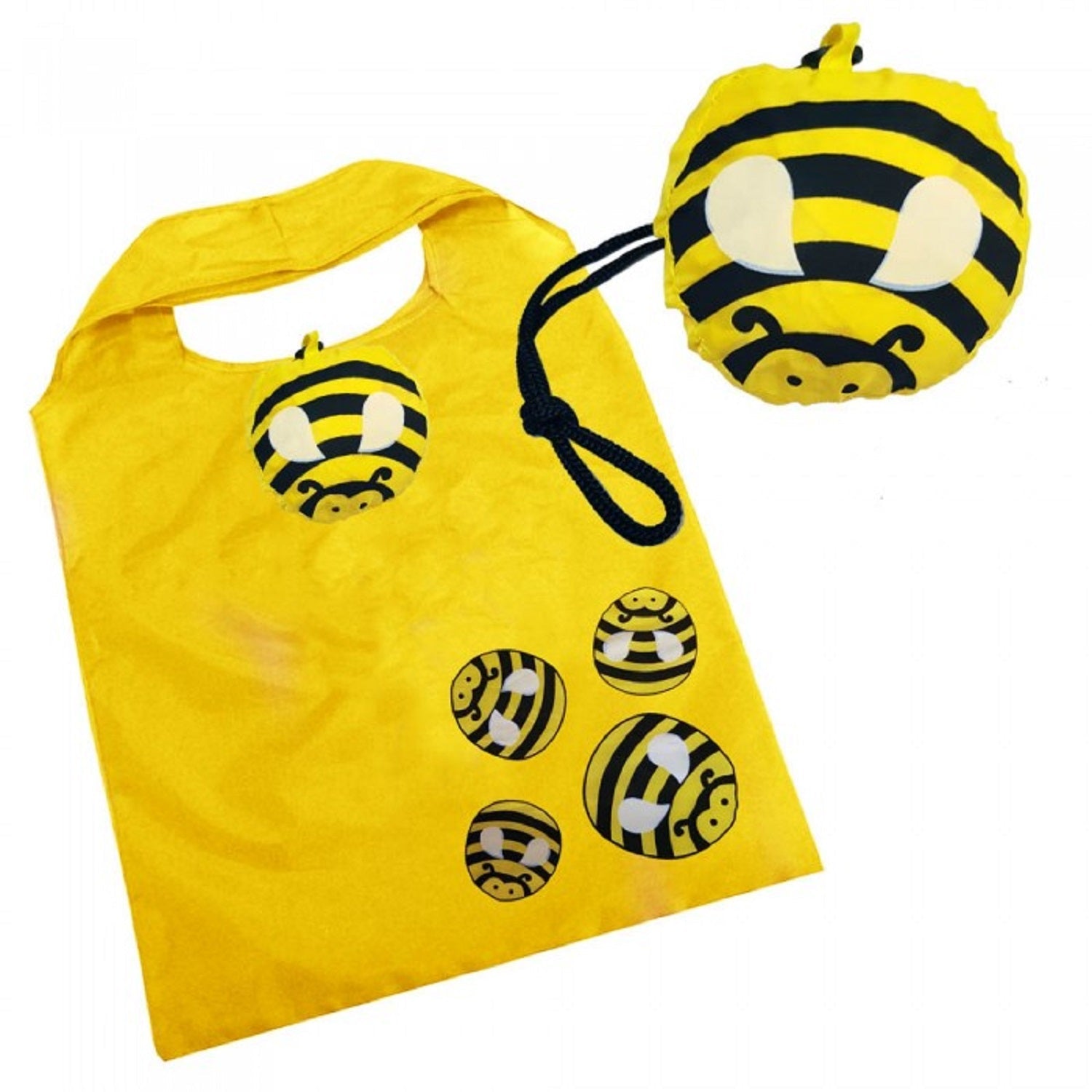 Novelty Shaped Reusable Foldable Shopping Tote Bag - Bee