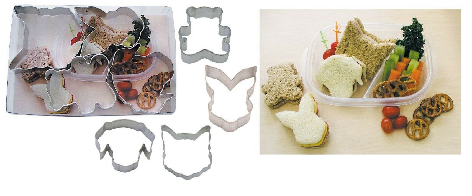 Animal Friends Sandwich Cookie Cutters - Pack of 4