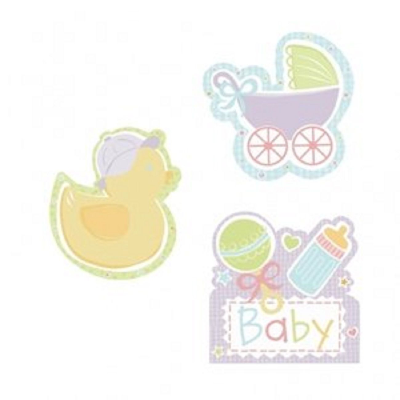 Tiny Bundle Baby Shower Cutouts - Pack of 3