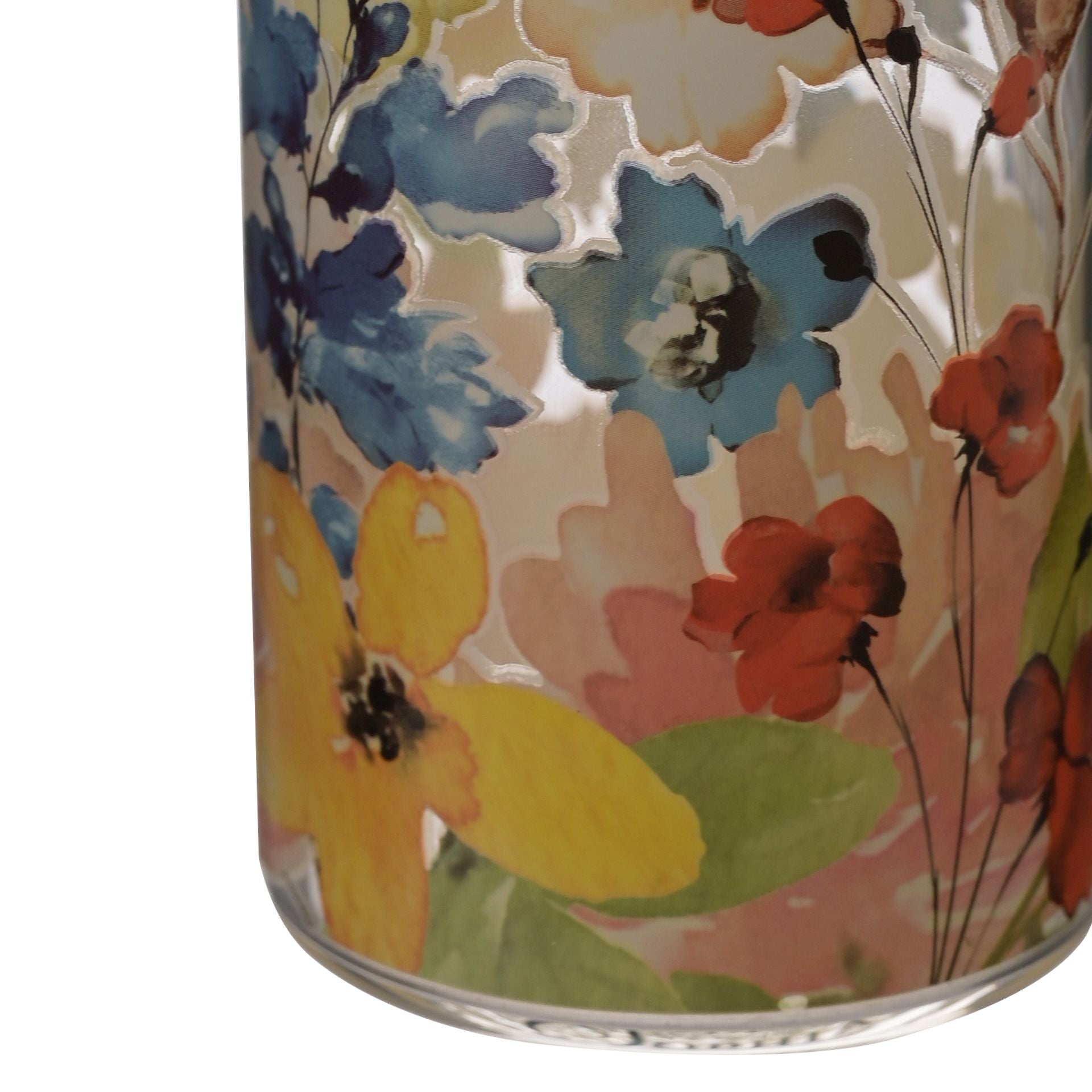 Sophia Floral Glass Water Bottle – Elegant Reusable Bottle with Lid