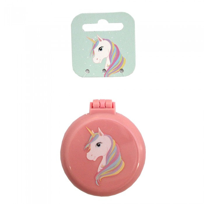 Girls Unicorn Foldable Hair Brush With Mirror