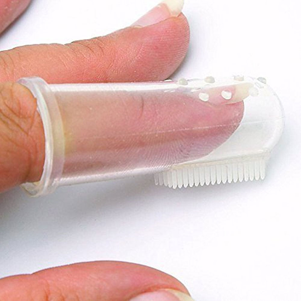 Clippasafe Baby Finger Toothbrush Soft Silicone Teething Gum Cleaner With Case