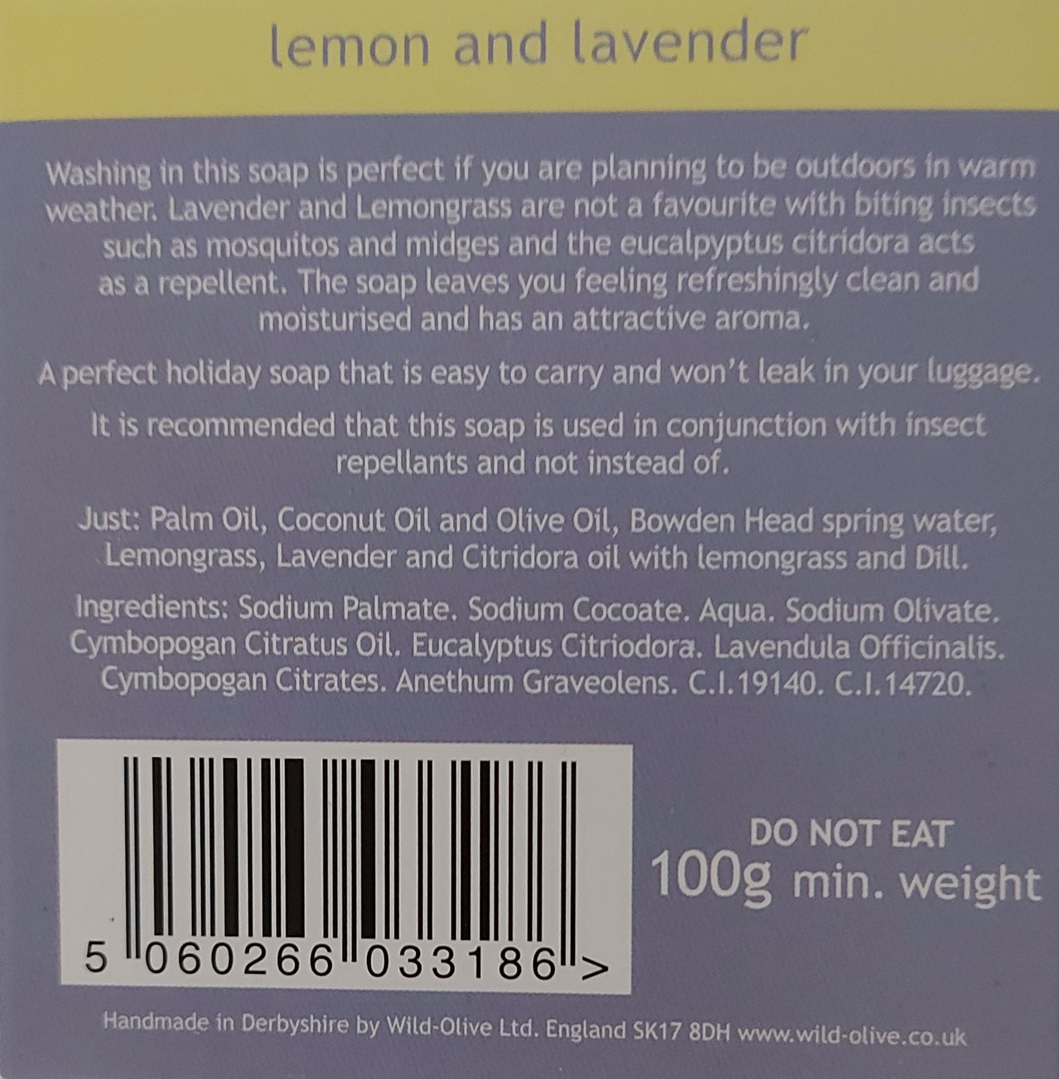 Lemon & Lavender Natural Body Holiday Soap 100 g