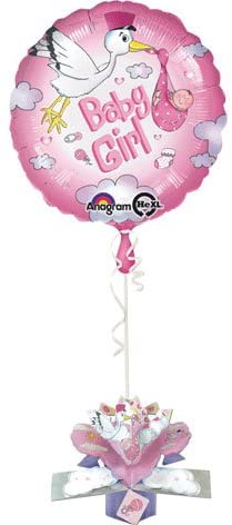 Baby Girl Pink Stork Pop-Up Weight Foil Balloon