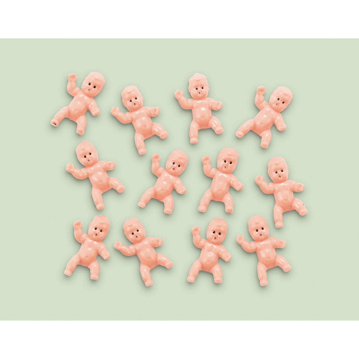 Pack of 12 Tiny Plastic Babies - Party Favours, Baby Shower Game, Decorations