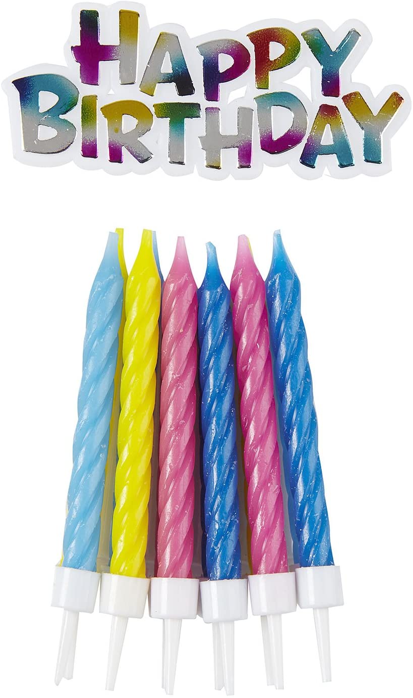 Birthday Cake Candles With Holders - Pack of 12