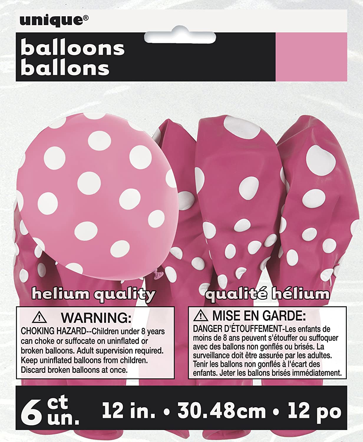 Hot Pink Dots Balloons - Pack of 6