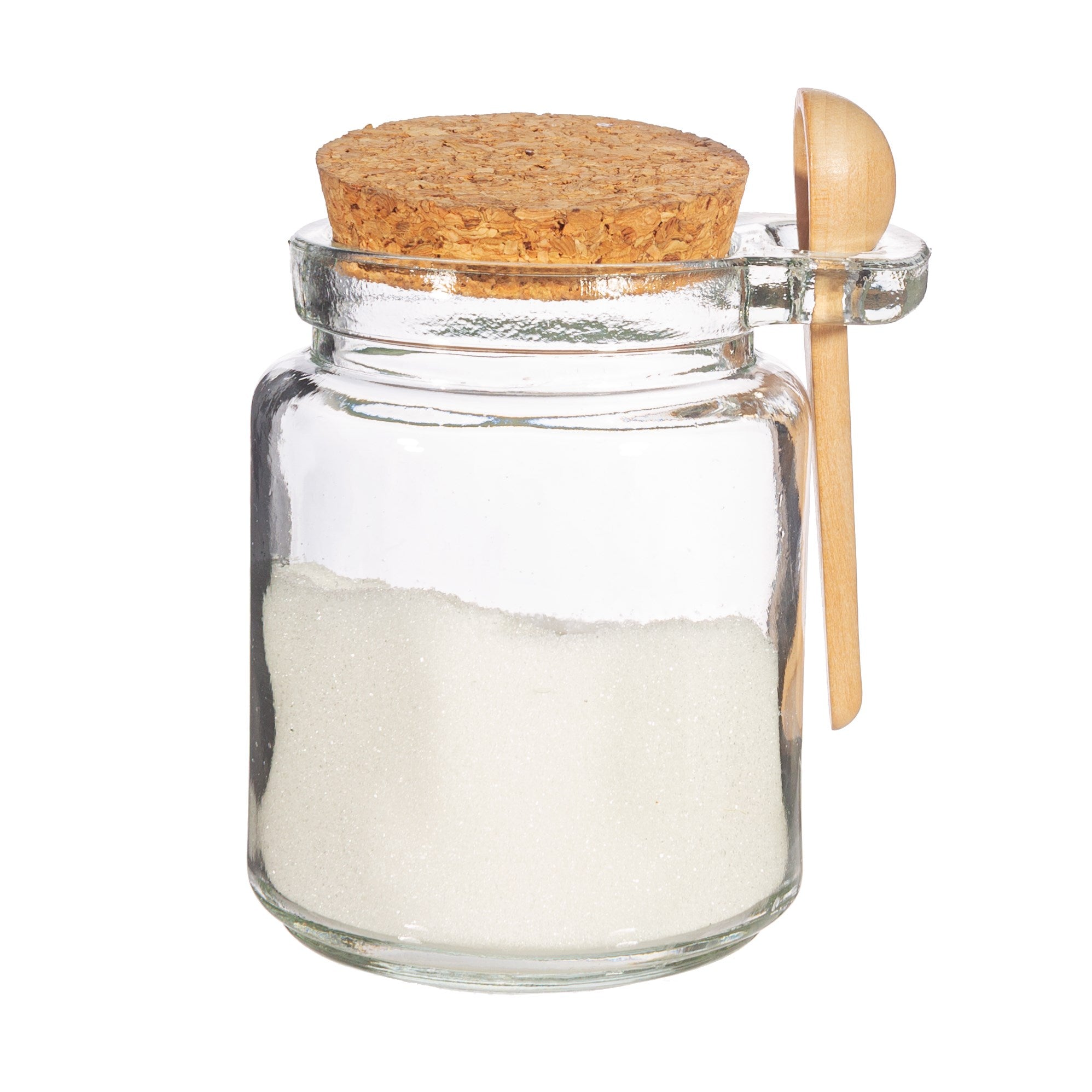 Glass Jar With Cork Lid And Spoon - Small