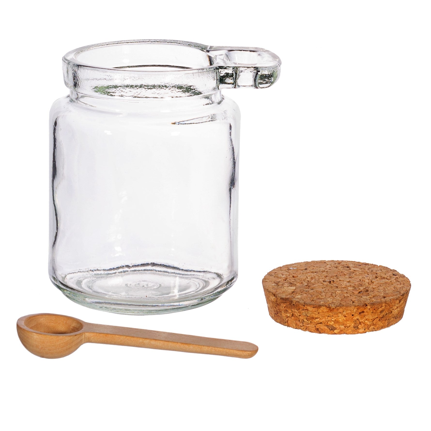 Glass Jar With Cork Lid And Spoon - Small