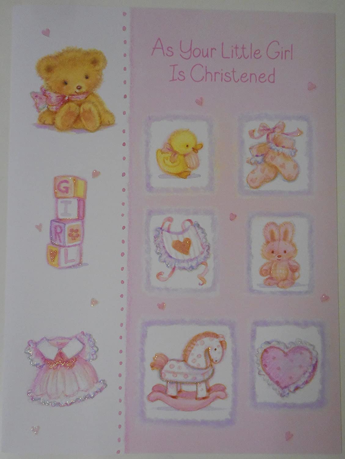 As Your Little Girl is Christened Greeting Card - Large