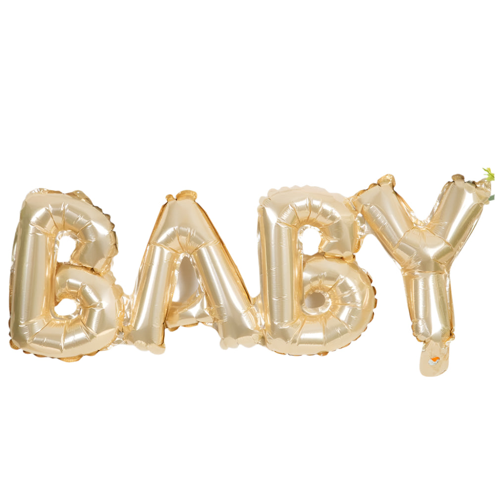 Bambino Gold Foil Baby Shower Balloon - Baby Letters