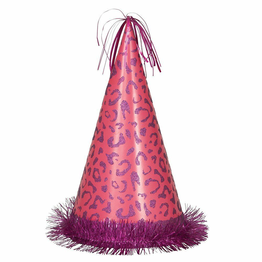 Pink Leopard Print Jumbo Party Hat 13"