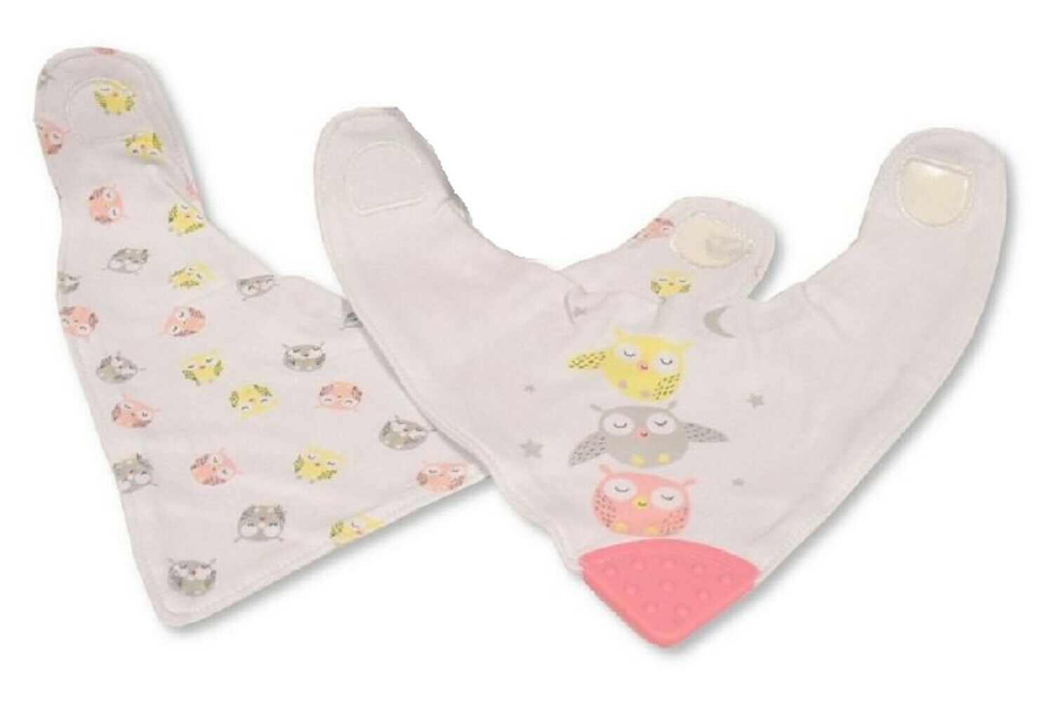 Pack of 2 Baby Bandana Bibs with Silicone Teether